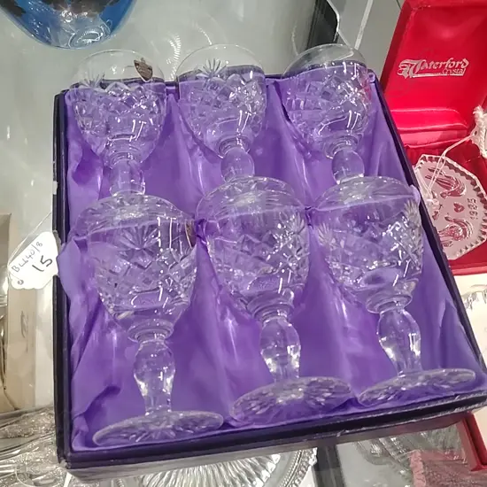 BOXED SET CRYSTAL GLASSES