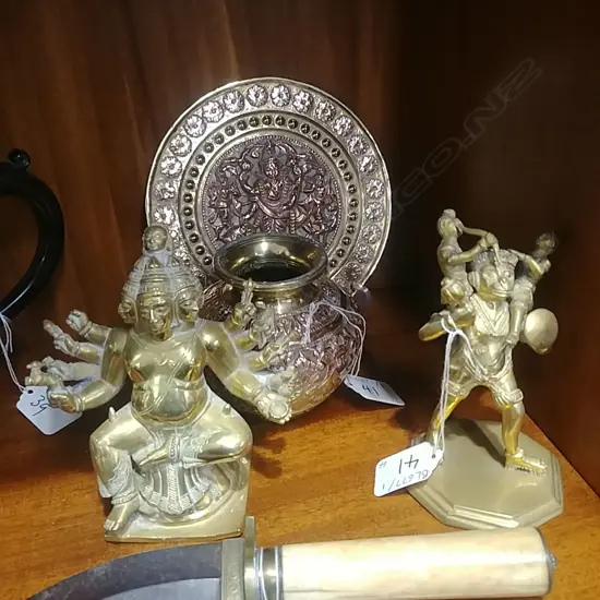 4X BRASS/COPPER INDIAN DISPLAY PIECES