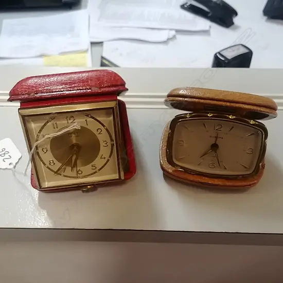 2 CASED TRAVEL CLOCKS 