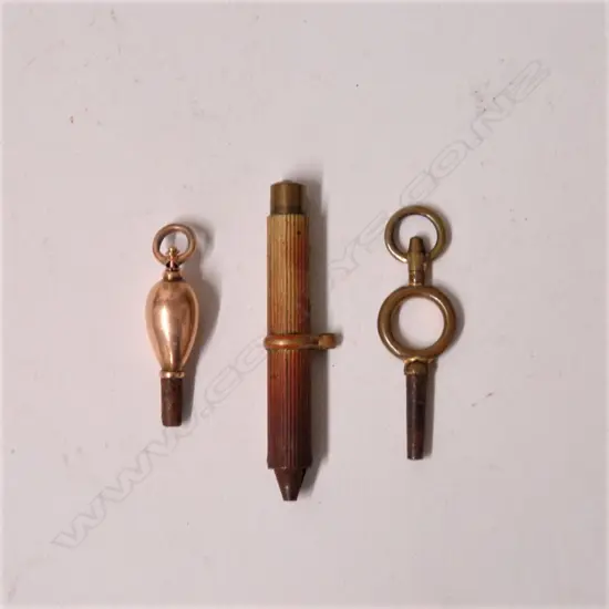 Three vintage watch keys