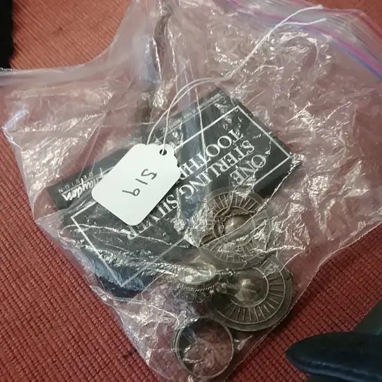 LOT ASST STG SILVER JEWELLERY +TOOTH PICK