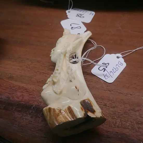 IVORY CARVED FIGURE AFRICAN WOMAN