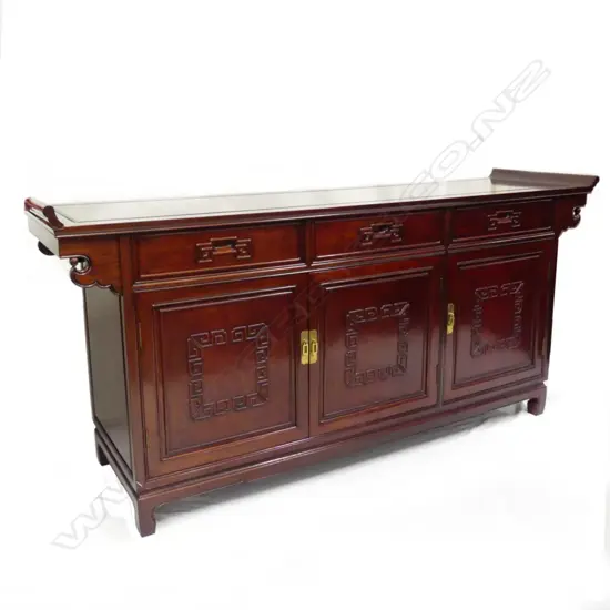 A Chinese rosewood sideboard