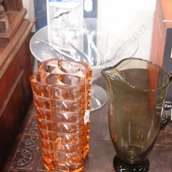 GLASS COMPORT JUG & VASE
