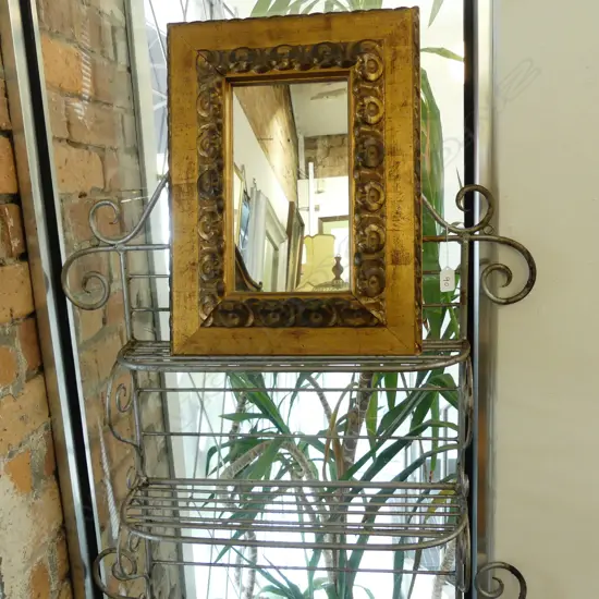 METAL WALL RACK + MIRROR 