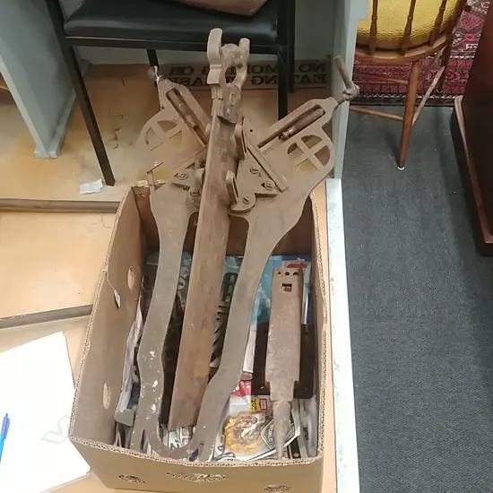 ANVIL; WOOD CUTTER/ SAW ETC IN BOX