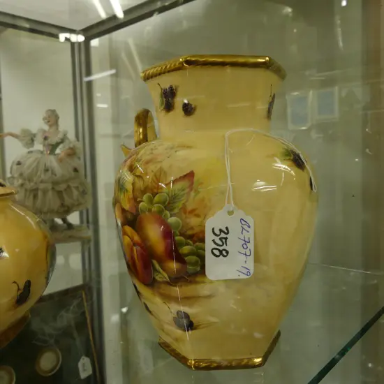 AYNSLEY  'ORCHARD GOLD' VASE HEXAGONAL