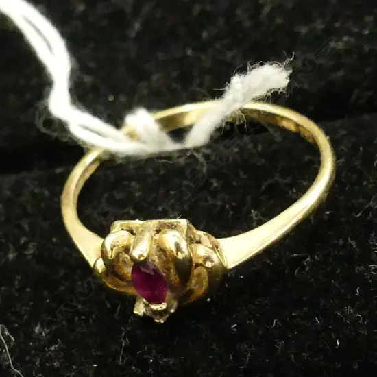 14K GOLD RUBY & DIAMOND RING 1.19GMS