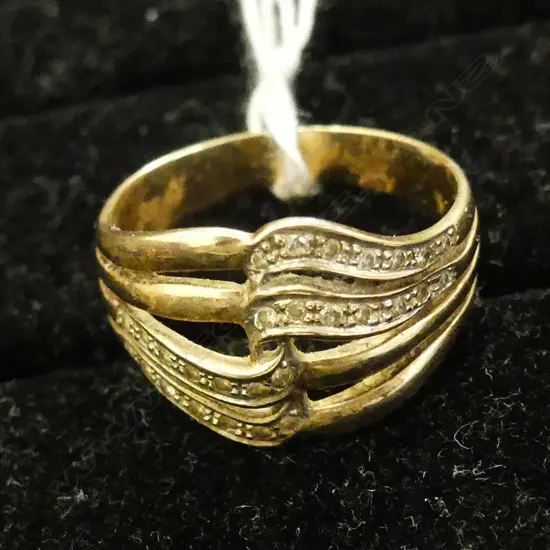 GOLD PLATED MULTI DIAMOND RING