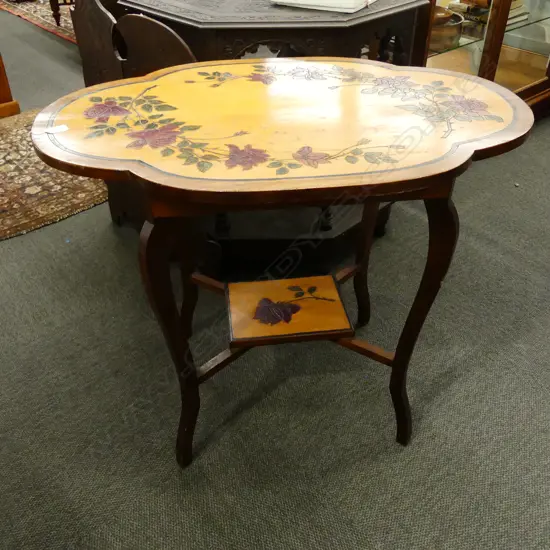 CARVED AND PAINTED OCC. TABLE