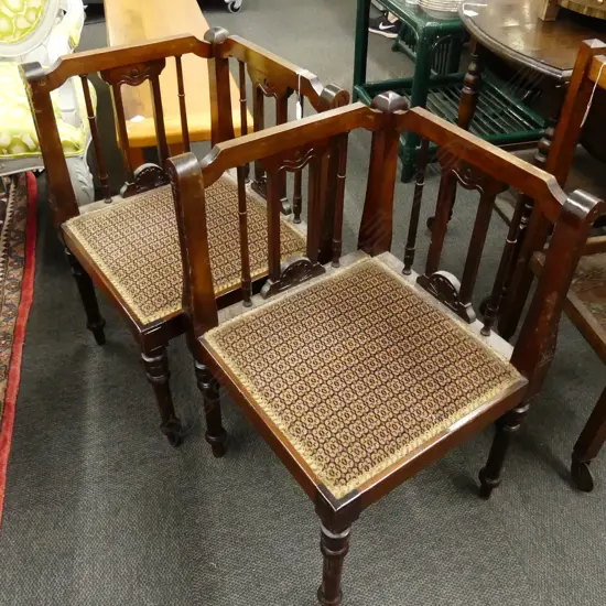 2 EDWARDIAN CORNER CHAIRS