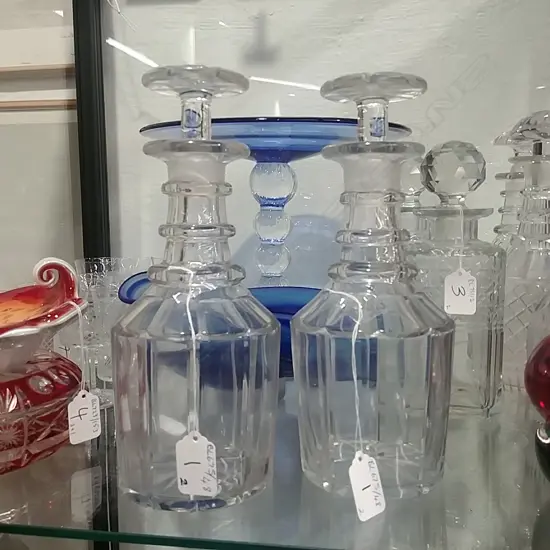 2X  GEORGIAN DECANTERS,  MATCHING.