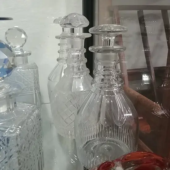 3X GEORGIAN DECANTERS 