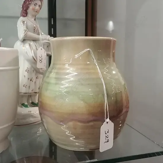 C/LYNN SHUFFLE BOTTOM VASE & 1940S VASE