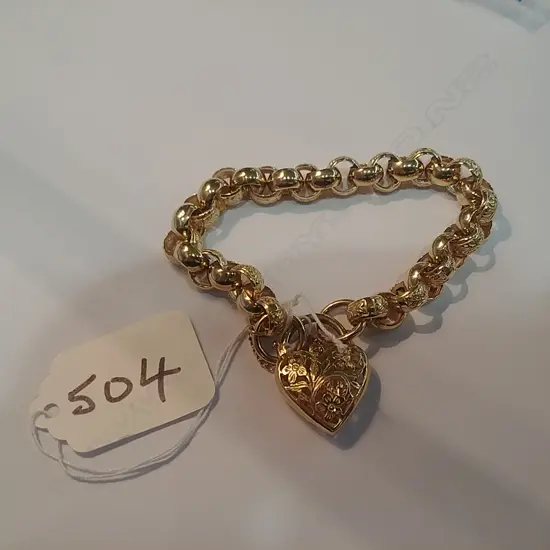 9CT GOLD BELCHER LINK BRACELET 27.7gms