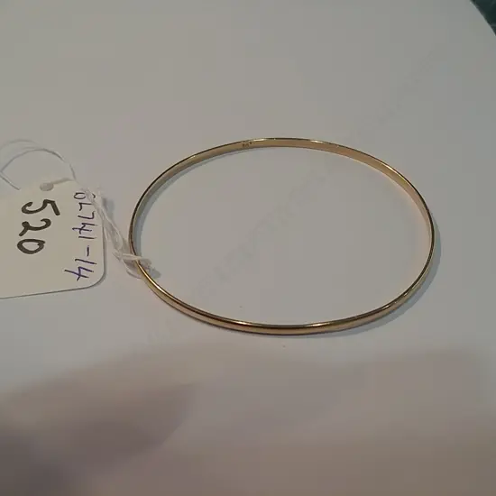 9CT GOLD FINE HALF ROUND BANGLE 5.6GM