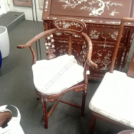 MOP INLAID ROSEWOOD CORNER CHAIR 