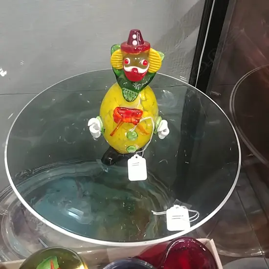 STUDIO GLASS BOWL & GLASS CLOWN