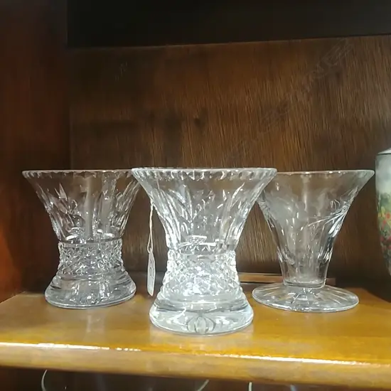 3 CRYSTAL VASES