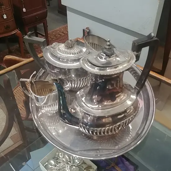 EP TRAY + TEA SET + COFFEE POT