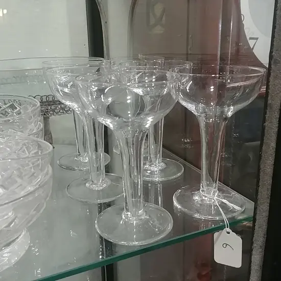 6 HOLLOW STEM CHAMPAGNE GLASSES