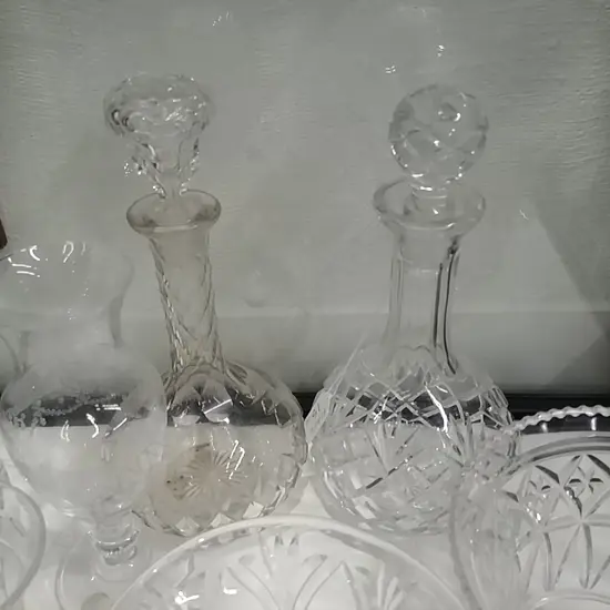 2 CUT CRYSTAL DECANTERS 