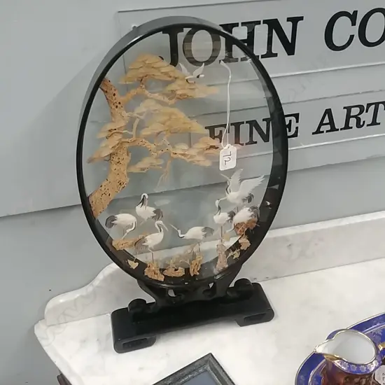 CHINESE CORK DISPLAY - HERONS