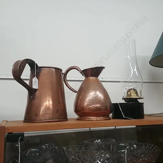 2 COPPER JUGS &KERO LAMP