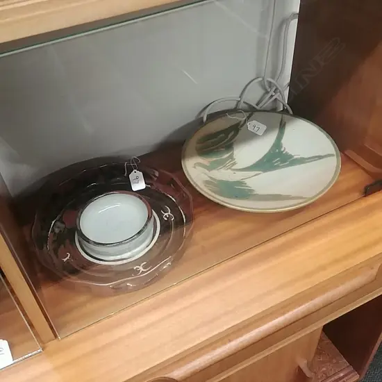 2 POTTERY PLATTERS