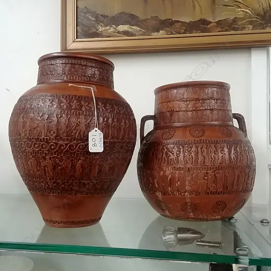 2 GREEK POTTERY VASES