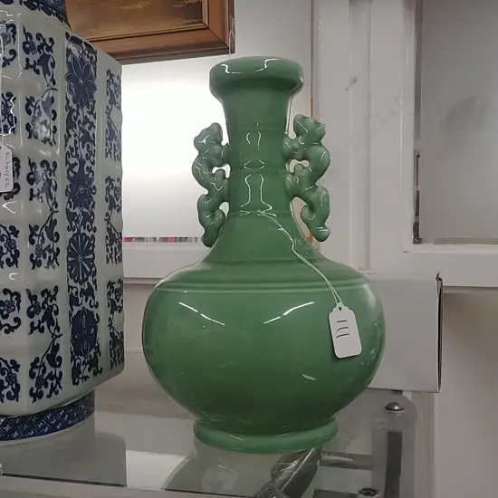 GREEN GLAZED CHINESE VASE