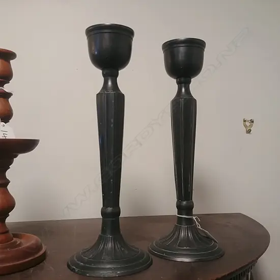 PR OF INDIAN BRASS CANDLESTICKS