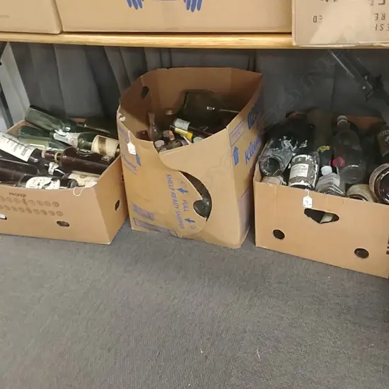 3  BOXES OF VINTAGE BOTTLES
