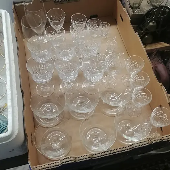 ASST CRYSTAL STEM WARE/DESSERT/LIQUEUR GLASSES