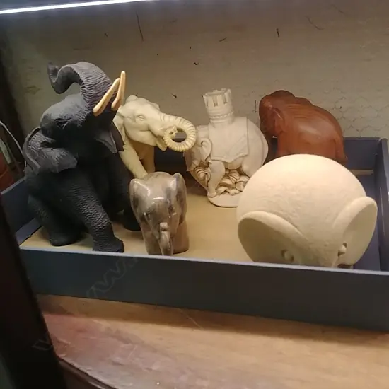 BOX OF 6 ELEPHANT ORNS