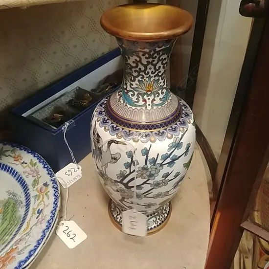 CLOISONE VASE BIRDS & FLOWERS