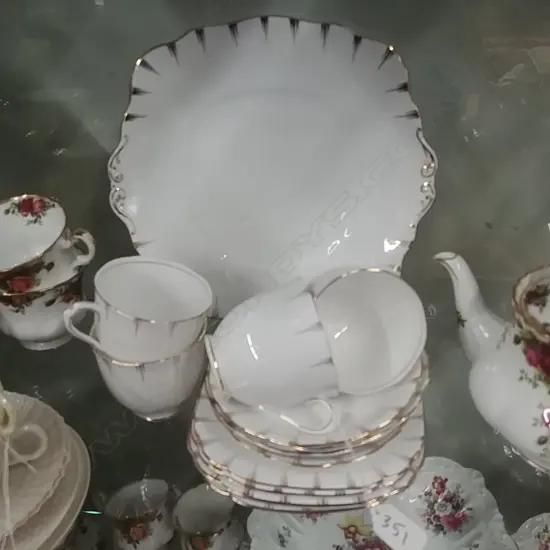 R.A BONE CHINA TRIOS X 3 +C/PLATE