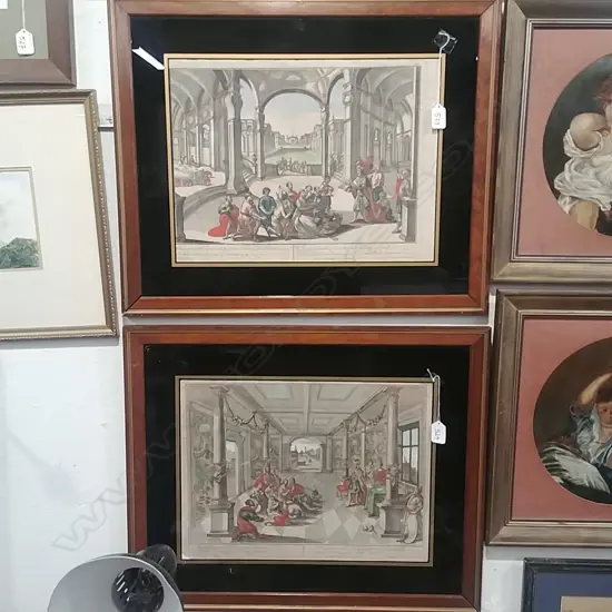 2 COLOURED ENGRAVINGS