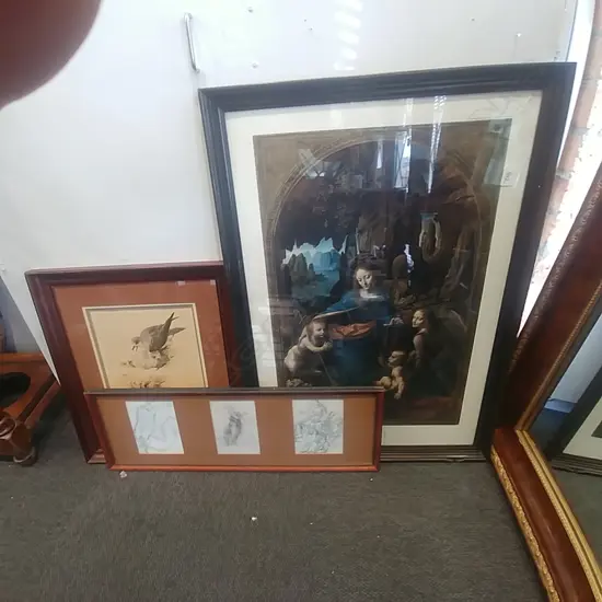 2 DA VINCI PRINTS + RAYMOND CHING PRINT 