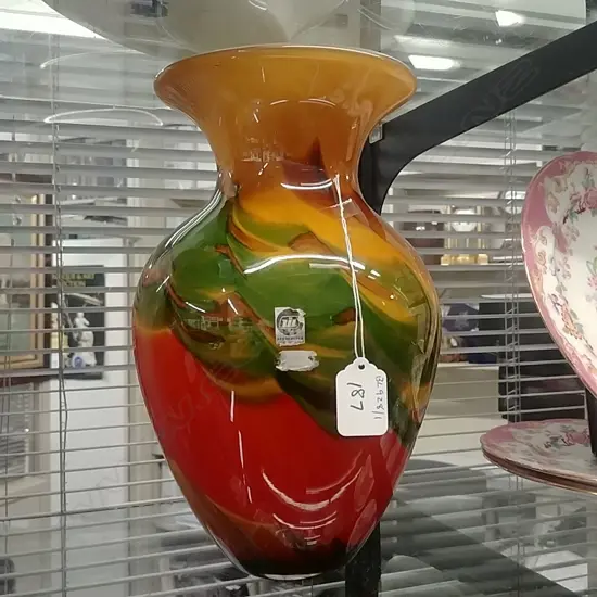 JAPANESE COLOURED GLASS VASE