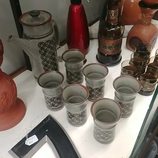 POTTERY COFFEE SET  ARNAUD BARRAUD ( COFFEE POT & 6 MUGS)