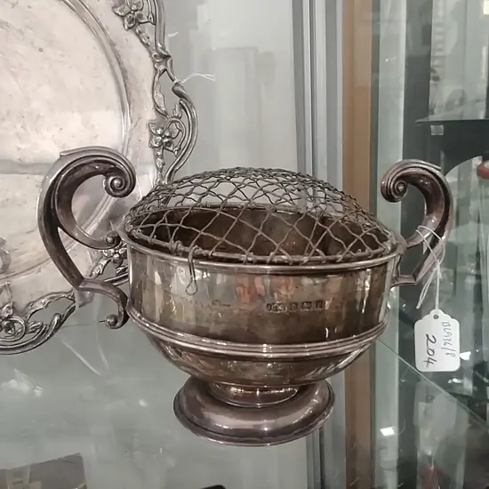 STG SILVER ROSE BOWL