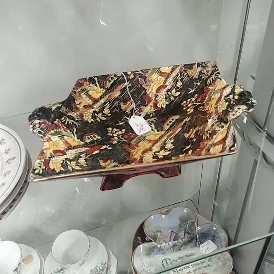 CHINESE DISH, "PEKIN" ENGLAND RED/YELLOW PATTERN