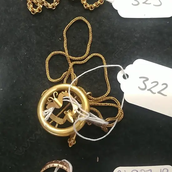9CT GOLD CHAIN, BROOCH, CROSS, ETC (AA) 6.48gm