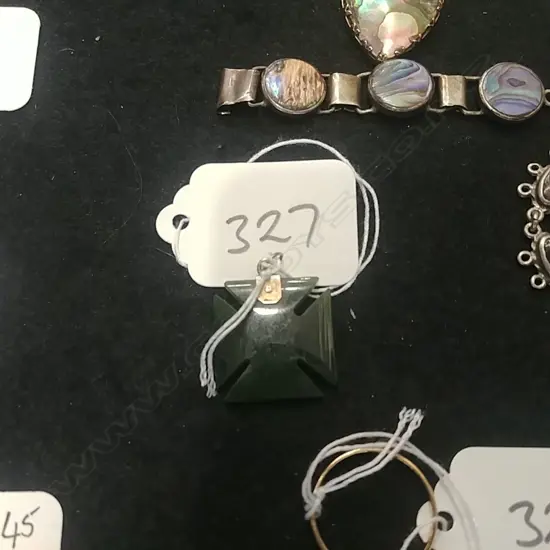 GOLD MOUNTED GREENSTONE MALTEK CROSS