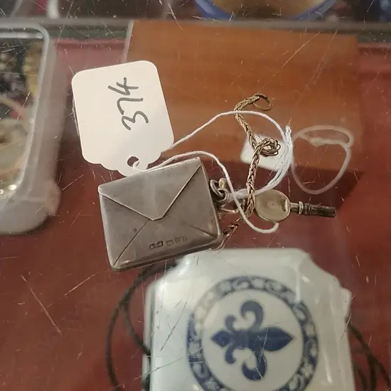 CHESTER 1903 ENVELOPE STAMP HOLDER + GOLD CHAIN