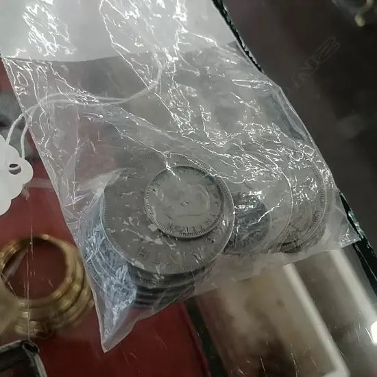 BAG OF NZ/AUS FLORINS/HALF CROWNS/SIXPENCES (RF)