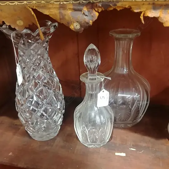 DECANTERS AND VASE