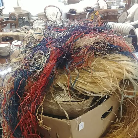 BOX GRASS SKIRTS HATS ETC