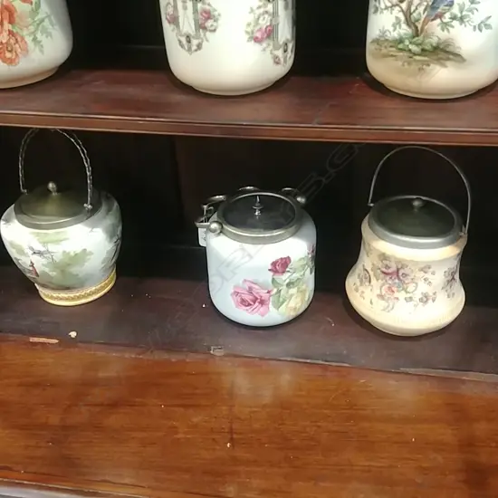 3 VICTORIAN BISCUIT BARRELS 